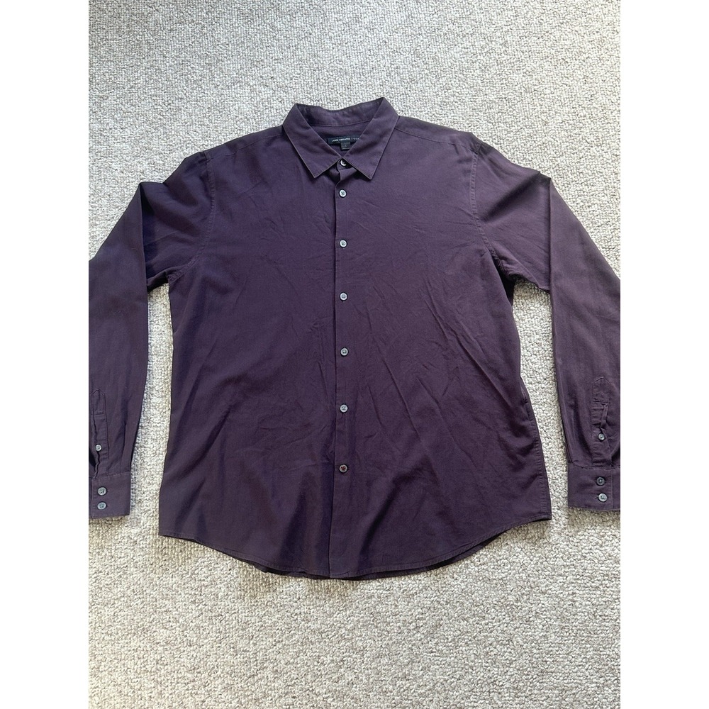 John Varvatos Long Sleeve Dress Shirt Men's Size Large Burgundy Cotton USA